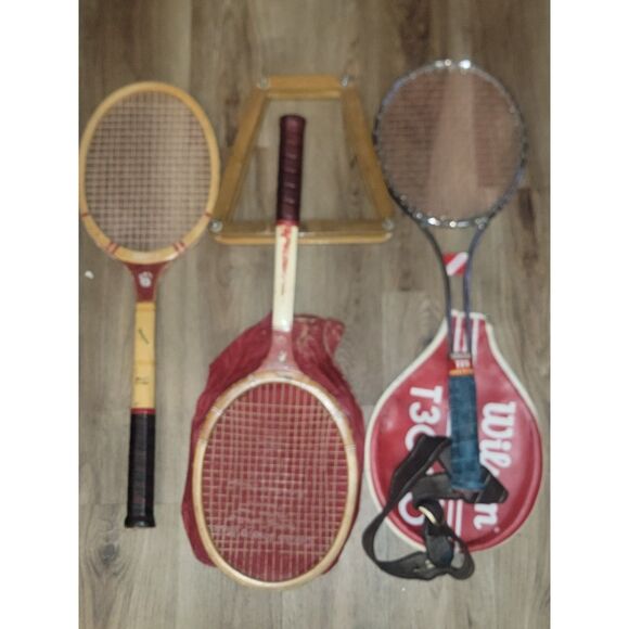 Vintage Tennis Racquets Wilson T3000 w Case, Newport Frame Bancroft Custom Built - Picture 1 of 10